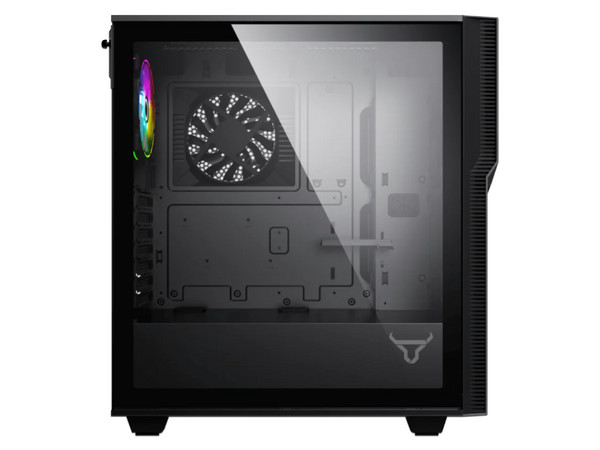 Gabinete Batauro NHYO ATX ARGB, USB 3.0, Vidrio Templado. Color Negro.