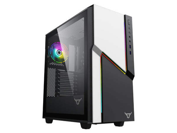 Gabinete Batauro NHYO ATX ARGB, USB 3.0, Vidrio Templado. Color Negro.