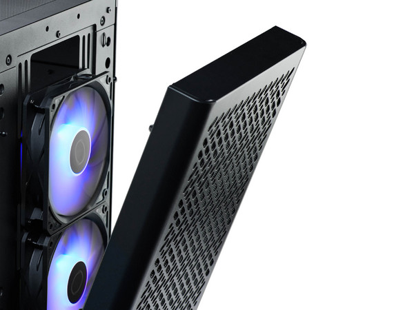 Gabinete Cooler Master Elite 502 Lite, Mid Tower, ATX, Incluye Disipador Hyper 411 Nano ARGB, Incluye Fuente de  Poder MWE Gold V3 ATX 3.1 de 650W. Color Negro.