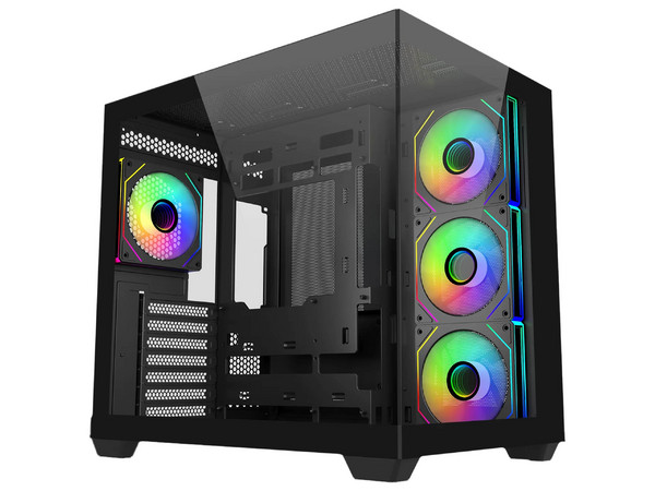 Gabinete Cooler Master Elite 681, Mid Tower, ATX, 4 Ventiladores de 120mm Pre Instalados, Incluye Fuente de poder MWE Gold 750V3 NM de 750W, Incluye Disipador Hyper 212 Spectrum V3. Color Negro.