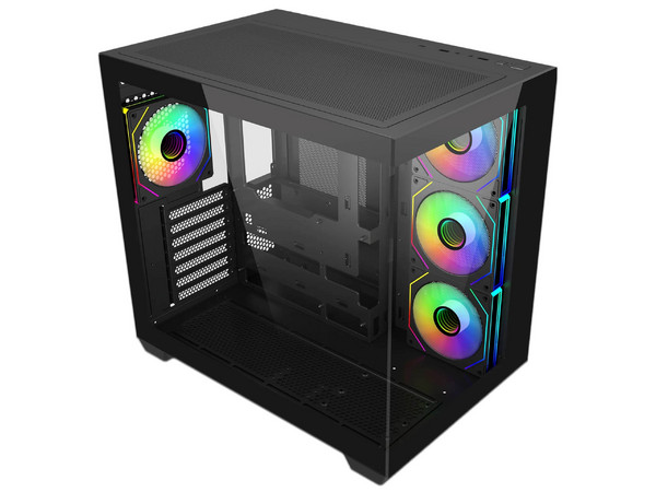 Gabinete Cooler Master Elite 681, Mid Tower, ATX, 4 Ventiladores de 120mm Pre Instalados, Incluye Fuente de poder MWE Gold 750V3 NM de 750W, Incluye Disipador Hyper 212 Spectrum V3. Color Negro.