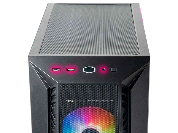 Gabinete Gamer Coolermaster MasterBox 520 Mesh, Mid-Tower, ATX (No incluye fuente de poder), Color Negro.