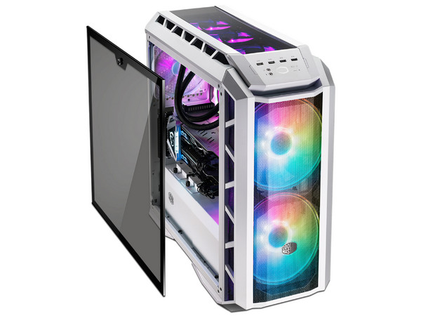 Gabinete Gamer COOLER MASTER H500P MESH, Mid Tower, Cristal Templado, ARGB, ATX, (No incluye fuente de poder). Color Blanco.