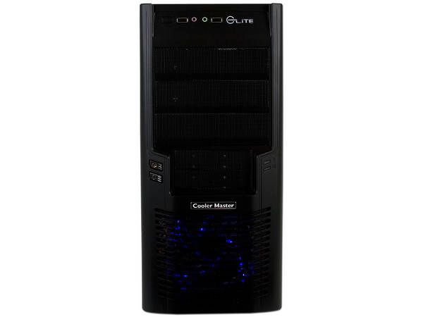 Gabinete Cooler Master Elite 430 Black, con Ventilador frontal de 120mm Led Azul, (sin fuente de poder)