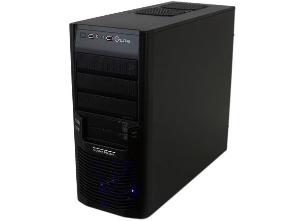 Gabinete Cooler Master Elite 430 Black, con Ventilador frontal de 120mm Led Azul, (sin fuente de poder)