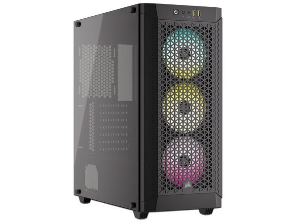 Gabinete CORSAIR 480T RGB Airflow, Mid Tower, E-ATX, Incluye 3 Ventiladores RGB de 120mm, Panel de Cristal, No Incluye Fuente de Poder. Color Negro.