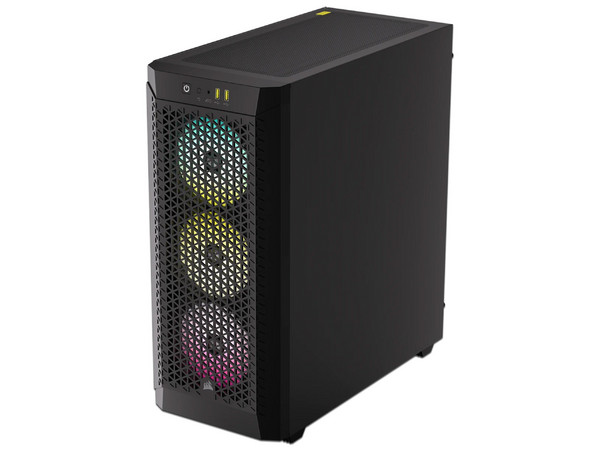 Gabinete CORSAIR 480T RGB Airflow, Mid Tower, E-ATX, Incluye 3 Ventiladores RGB de 120mm, Panel de Cristal, No Incluye Fuente de Poder. Color Negro.