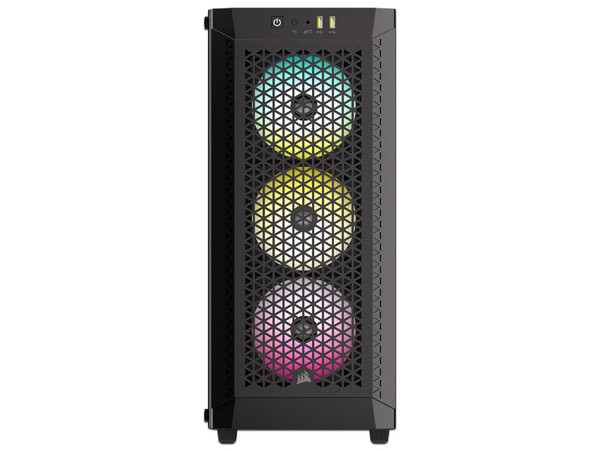Gabinete CORSAIR 480T RGB Airflow, Mid Tower, E-ATX, Incluye 3 Ventiladores RGB de 120mm, Panel de Cristal, No Incluye Fuente de Poder. Color Negro.