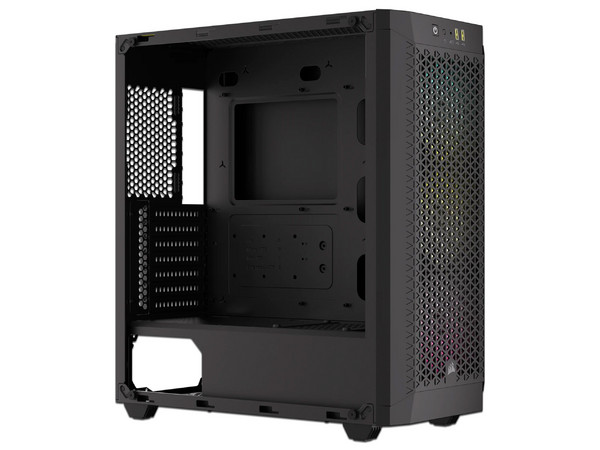 Gabinete CORSAIR 480T RGB Airflow, Mid Tower, E-ATX, Incluye 3 Ventiladores RGB de 120mm, Panel de Cristal, No Incluye Fuente de Poder. Color Negro.