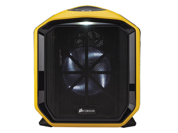 Gabinete Corsair Chasis Graphite Series 380T Yellow Portable, Mini ITX, (sin fuente de poder)