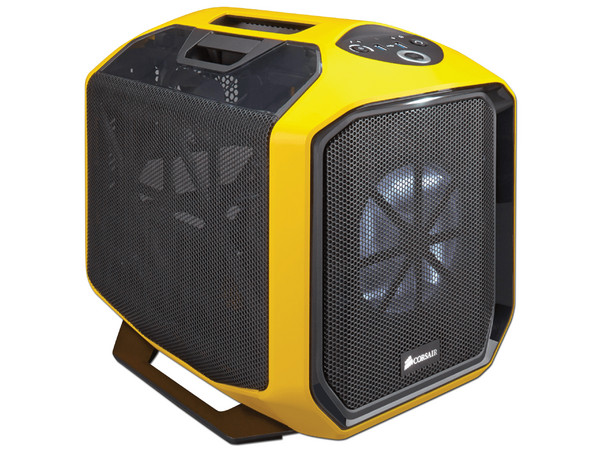 Gabinete Corsair Chasis Graphite Series 380T Yellow Portable, Mini ITX, (sin fuente de poder)
