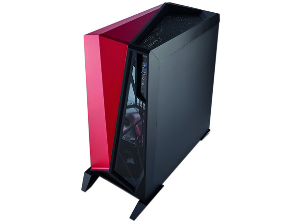 Gabinete Corsair SPEC OMEGA, mid tower, ATX (sin fuente de poder). Color negro/rojo.
