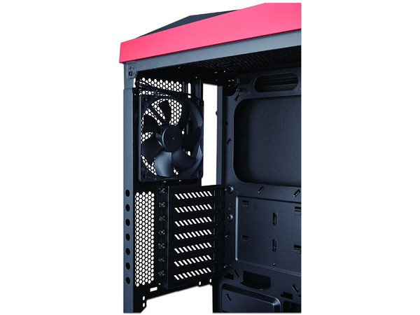 Gabinete Corsair SPEC OMEGA, mid tower, ATX (sin fuente de poder). Color negro/rojo.
