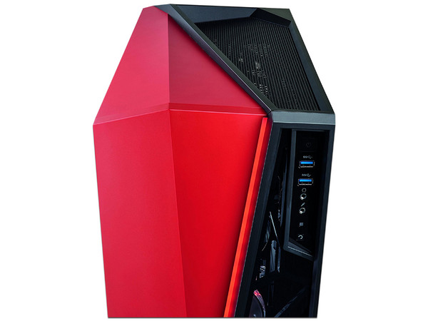 Gabinete Corsair SPEC OMEGA, mid tower, ATX (sin fuente de poder). Color negro/rojo.