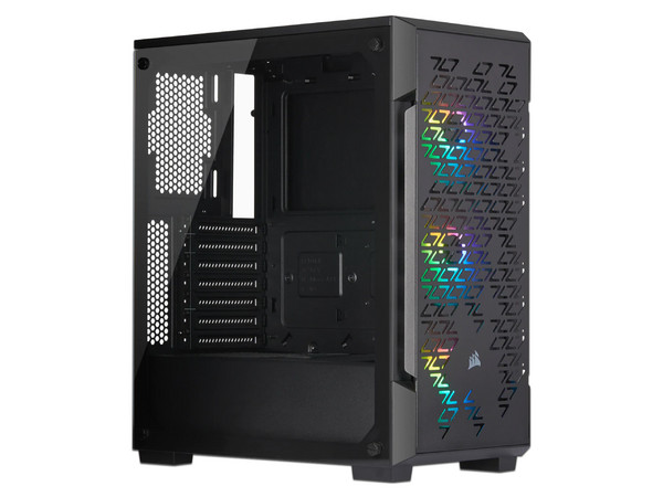 Gabinete Gamer Corsair iCUE 220T RGB Airflow, Mid-Tower, (No incluye Fuente de Poder). Color Negro.