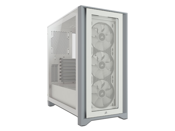 Gabinete CORSAIR iCUE 4000X, Mid Tower, ATX, No Incluye Fuente de Poder. Color Blanco.