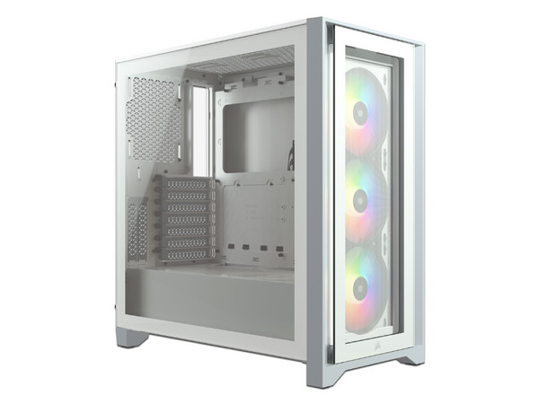 Gabinete CORSAIR iCUE 4000X, Mid Tower, ATX, No Incluye Fuente de Poder. Color Blanco.