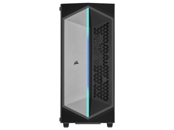 Gabinete Corsair 470T RGB Mid-Tower, E-ATX (No incluye fuente de poder). Color Negro.