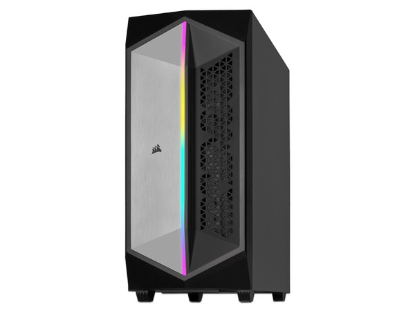 Gabinete Corsair 470T RGB Mid-Tower, E-ATX (No incluye fuente de poder). Color Negro.