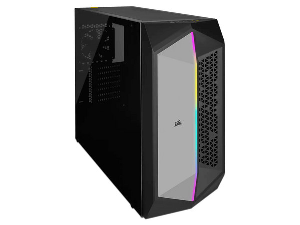 Gabinete Corsair 470T RGB Mid-Tower, E-ATX (No incluye fuente de poder). Color Negro.