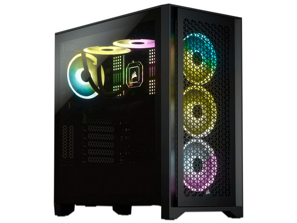 Gabinete Corsair iCue 4000D RGB Airflow, 
Mid-Tower, 
(No incluye Fuente de Poder),
Color Negro.