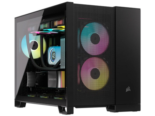 Gabinete CORSAIR 2500D AIRFLOW, Mid Tower, Micro-ATX, No Incluye Fuente de Poder. Color Negro.
