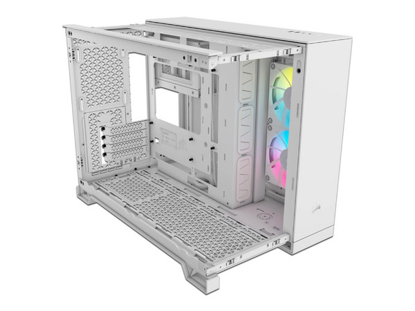 Gabinete CORSAIR iCUE LINK 2500X RGB, Micro-ATX, Diseño de Doble Cámara, No Incluye Fuente de Poder. Color Blanco.
