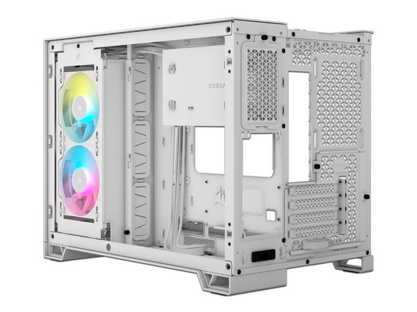 Gabinete CORSAIR iCUE LINK 2500X RGB, Micro-ATX, Diseño de Doble Cámara, No Incluye Fuente de Poder. Color Blanco.
