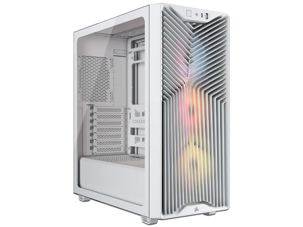 Gabinete Corsair 3200D RS, Mid-Tower, Micro-ATX, (No incluye fuente de poder). Color blanco.