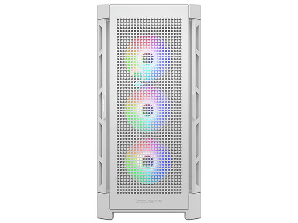 Gabinete Cougar Airface Pro Blanco, ATX, en color blanco con panel de cristal templado, iluminación RGB y diseño de alta ventilación