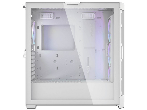 Gabinete Cougar Airface Pro Blanco, ATX, en color blanco con panel de cristal templado, iluminación RGB y diseño de alta ventilación