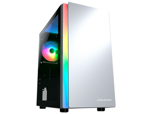 Gabinete Gamer Cougar Purity, M-ATX, RGB (sin fuente de poder). Color Blanco.