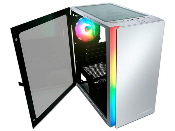 Gabinete Gamer Cougar Purity, M-ATX, RGB (sin fuente de poder). Color Blanco.