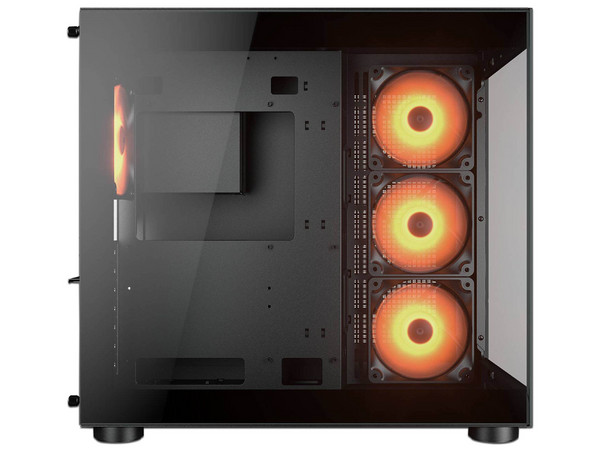 Gabinete Cougar FV150 RGB, Mid Tower, ATX, Panel de Cristal Templado, 3 Ventiladores ARGB de 120mm Incluidos, No Incluye Fuente de Poder. Color Negro.