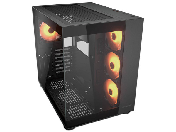 Gabinete Cougar FV150 RGB, Mid Tower, ATX, Panel de Cristal Templado, 3 Ventiladores ARGB de 120mm Incluidos, No Incluye Fuente de Poder. Color Negro.