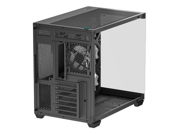 Gabinete DeepCool CG530 4F, ITX, Negro, ARGB, Sin Fuente, Panel de Cristal.