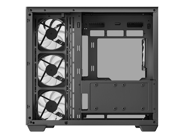Gabinete DeepCool CG530 4F, ITX, Negro, ARGB, Sin Fuente, Panel de Cristal.