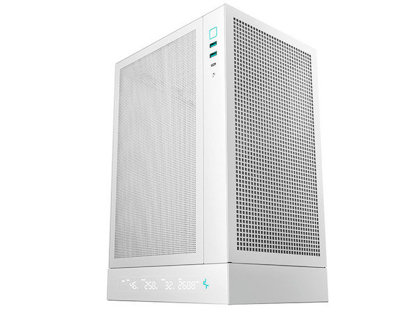 Gabinete DeepCool CH170 Digital, Blanco, ARGB, ITX, Cristal Templado, Sin Fuente.