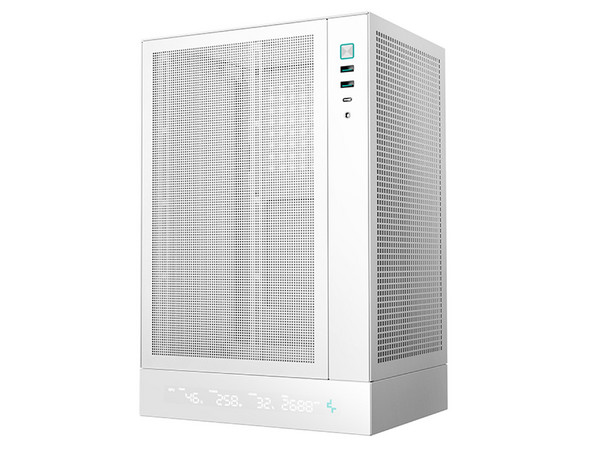 Gabinete DeepCool CH170 Digital, Blanco, ARGB, ITX, Cristal Templado, Sin Fuente.