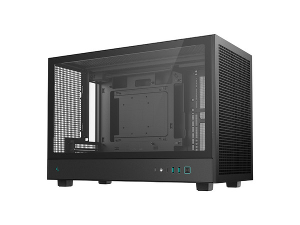 Gabinete DeepCool CH260, Mid Tower, Micro ATX, Panel de Cristal Templado, No Incluye Fuente de Poder. Color Negro.