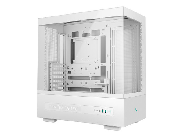 Gabinete Deepcool CH690 Digital, Mid Tower, Micro ATX, Pantalla Digital, Panel de Cristal Templado, Sin Fuente de Poder. Color Blanco.