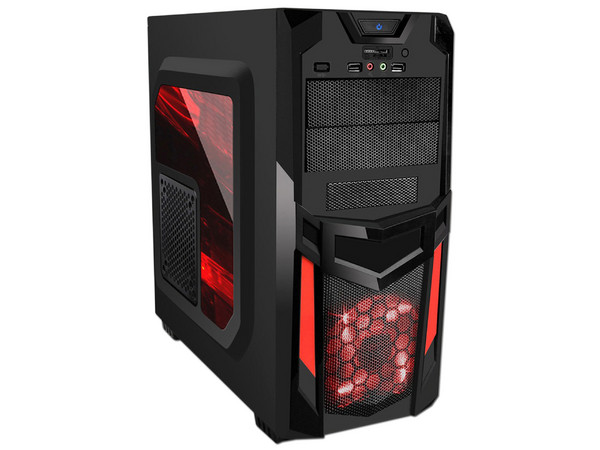 Gabinete EAGLE WARRIOR Gaming CG-05R0 Rojo, ATX, (sin fuente de poder).