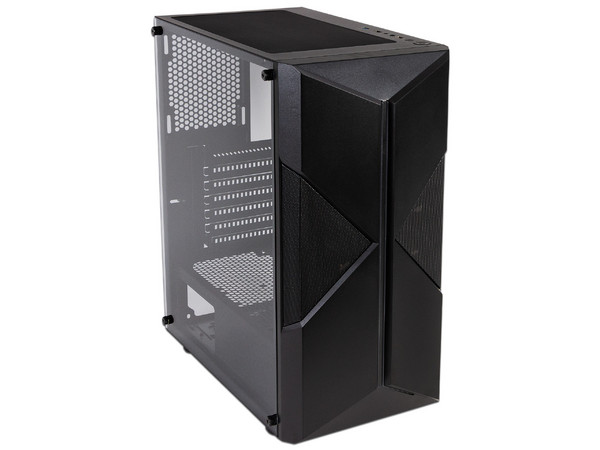 Gabinete EAGLE WARRIOR Delta 3306 Negro, ATX, Mid Tower, Tira RGB frontal,  (sin fuente de poder).