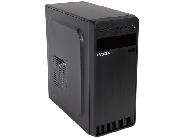 Gabinete ATX Evotec EV-1004 ATX con fuente de 600W. Color Negro.