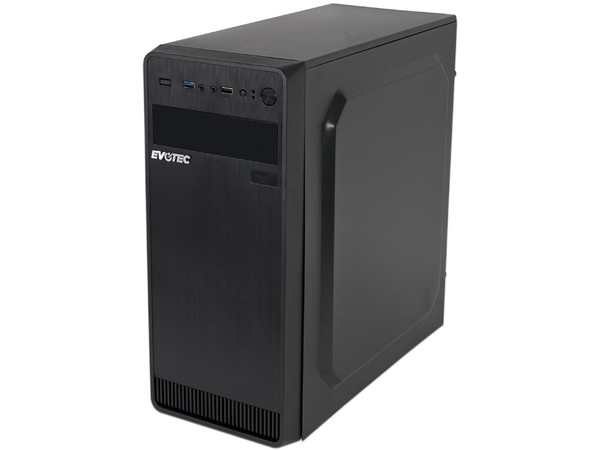 Gabinete ATX Evotec EV-1004 ATX con fuente de 600W. Color Negro.