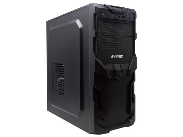 Gabinete Evotec EV-1005 Micro-ATX con fuente de 600W. Color Negro.