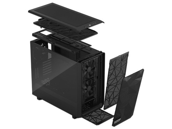 Gabinete Fractal Desing Meshify 2 Light Tempered Glass, E-ATX. Color Negro. (No incluye fuente de poder)