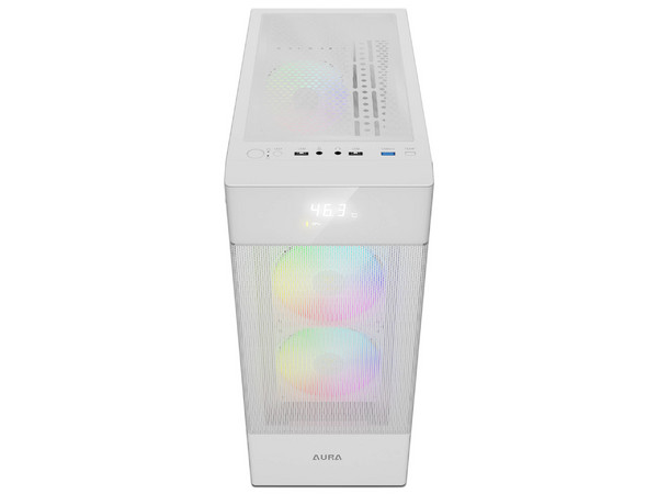 Gabinete GAMDIAS AURA GC5 Elite ARGB Digital, ATX, Cristal Templado, Sin Fuente de Poder. Color Blanco.