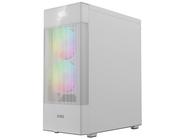 Gabinete GAMDIAS AURA GC5 Elite ARGB Digital, ATX, Cristal Templado, Sin Fuente de Poder. Color Blanco.