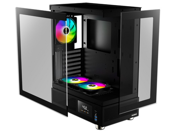 Gabinete GAMDIAS ATLAS E1, Mid-Tower, ATX (Sin fuente de Poder). Color Negro.